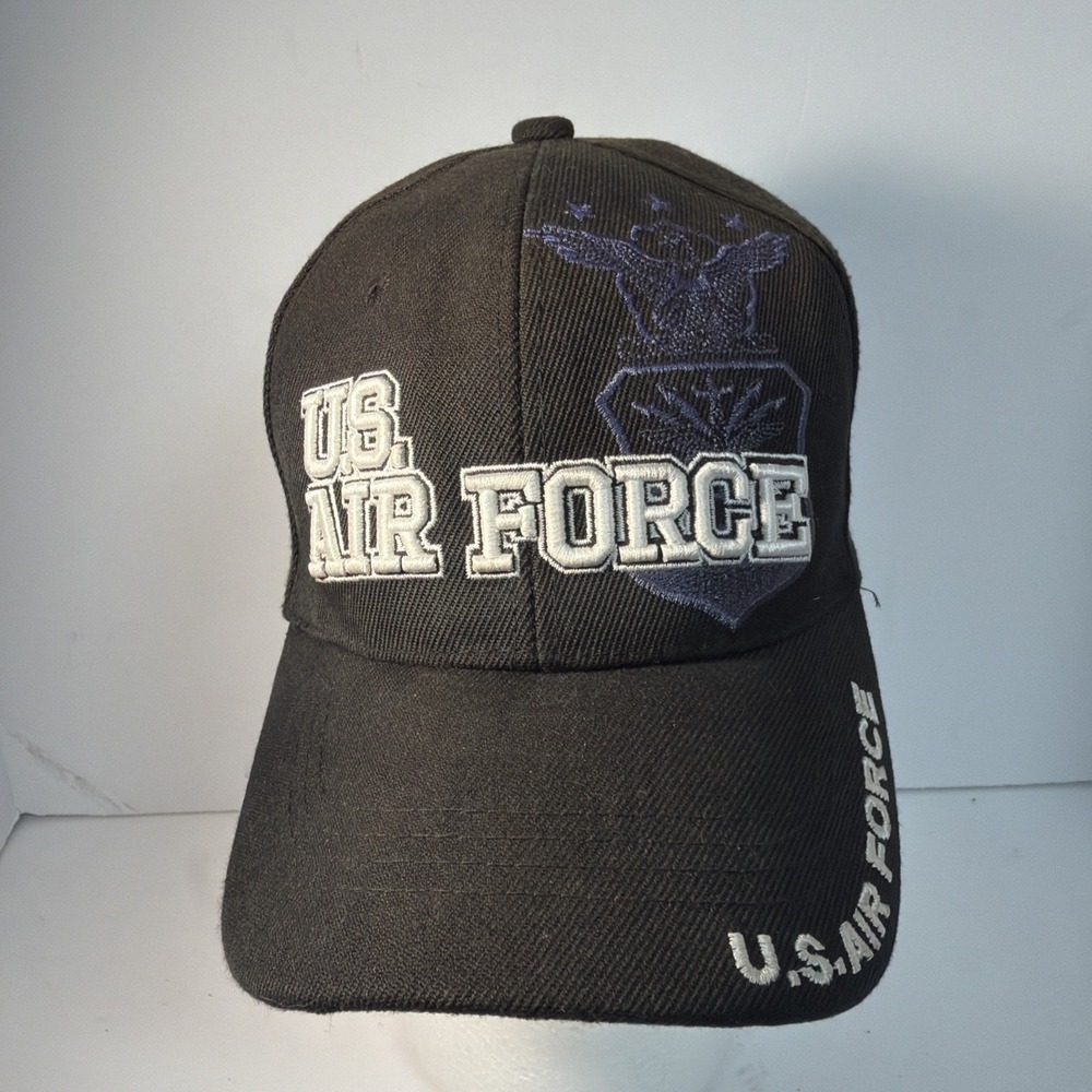 U.S. Air Force Hat Black /White Strap Back Embroidered  Adjustable